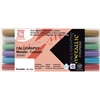 ZIG kalligrafi metalpenne 8400 - dobbeltspids - sæt med 6 farver